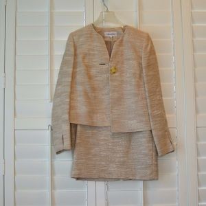 Calvin Klein Linen Skirt Suit